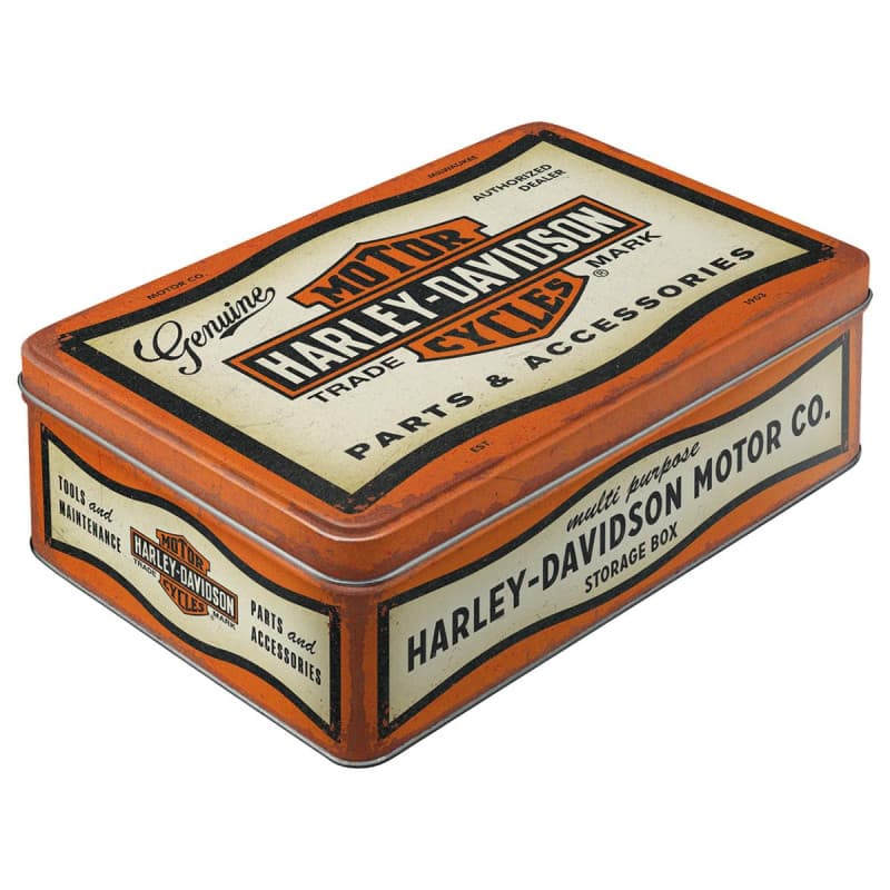 Nostalgic-Art Boîte de conservation rétro plat, 2,5 l, Harley-Davidson – Parts & Accessoires – Idée de cadeau pour motards, réci