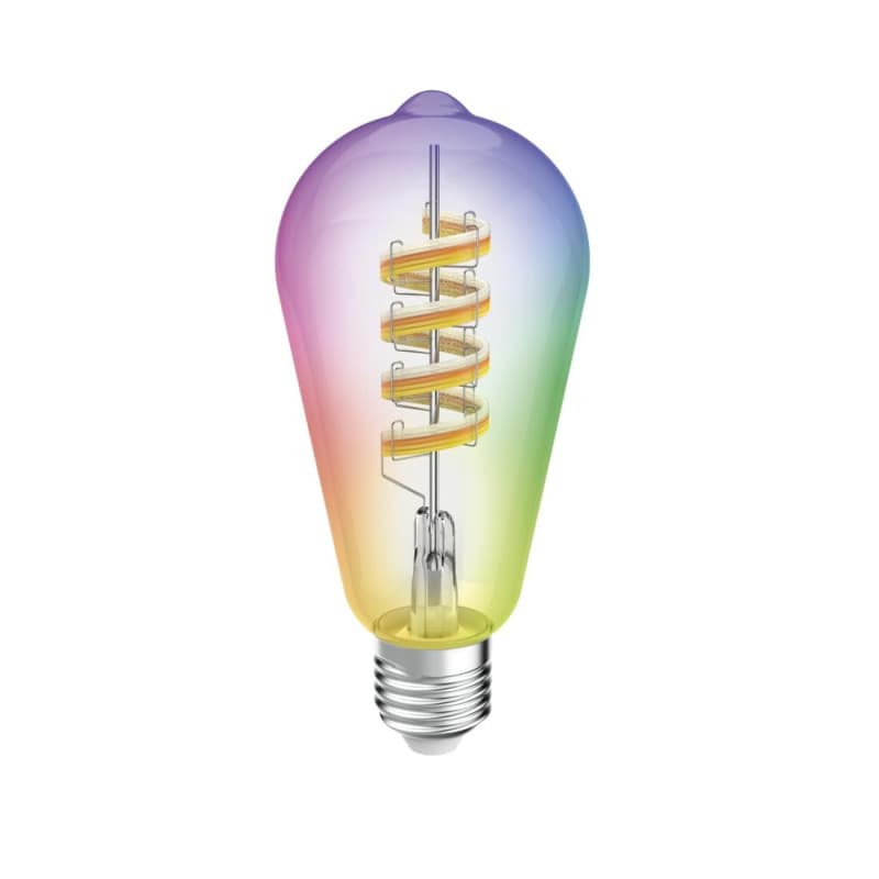 Hama Ampoule Connectée WIFI E27, Ampoule Vintage Filament ST64, Spiral Déco RVBB, 2700-6500K, Ampoule Smart Intelligente, Matter