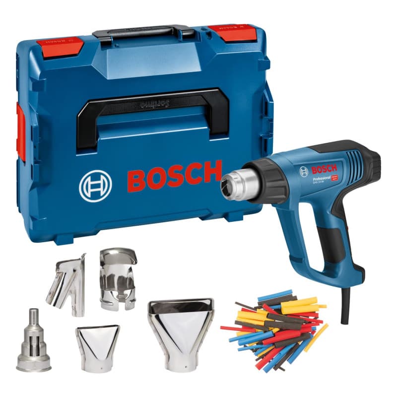 Bosch Professional Décapeur thermique GHG 23-66 (jusqu'à 650°C, 4 programmes personnalisables, buses incluses, set de gaines the