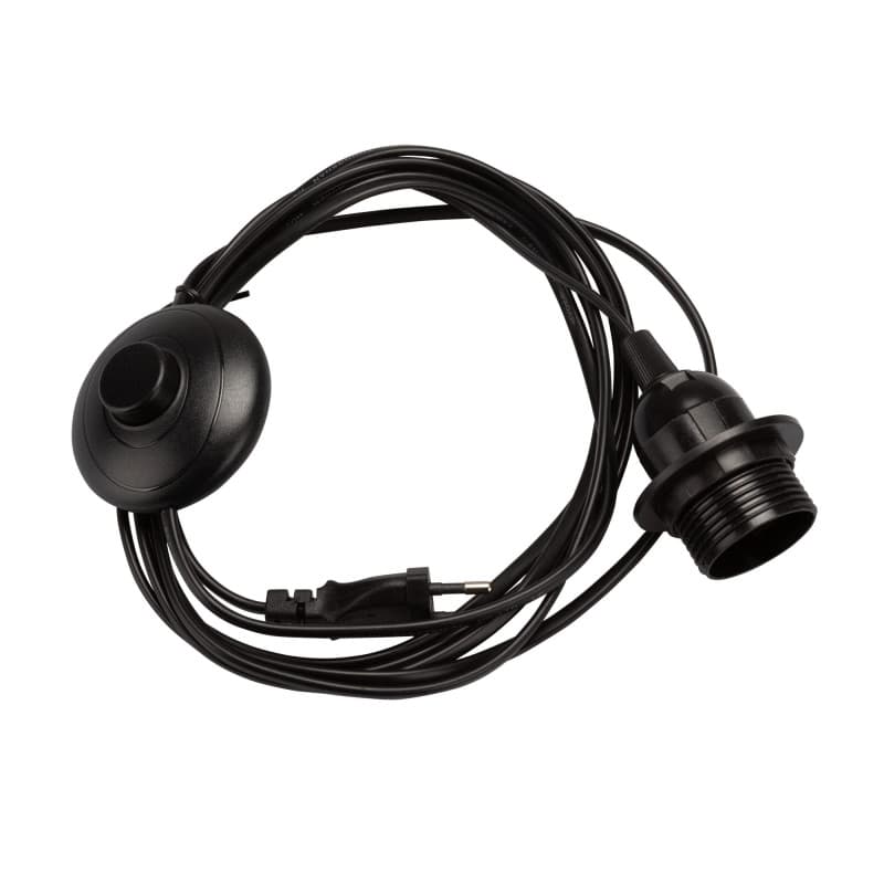 Mextroic Câble d'alimentation/douille de lampe avec interrupteur à pied et douille E27 : 3,5 m, 190-250 V