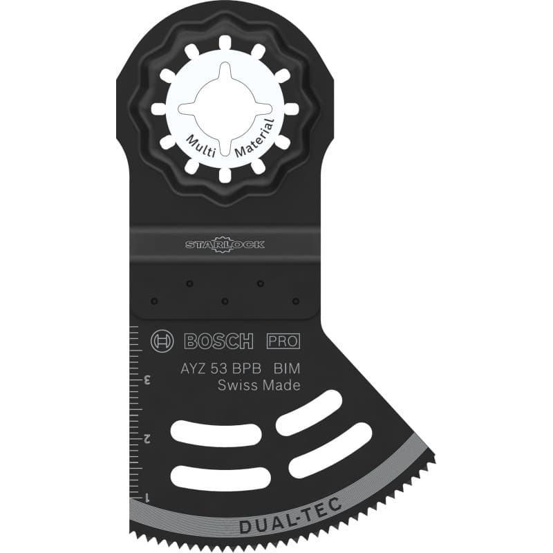 Bosch 1x Lame pour outil multifonctions PRO Multi Material AYZ 53 BPB (pour Panneau de cloison sèche, Bois clouté, Largeur 53 mm