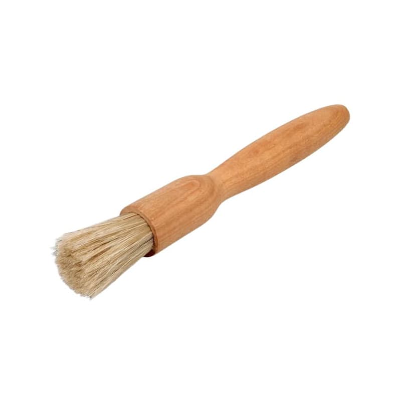 teemando® - Pinceau ménage avec poils naturels en bois de cerisier rond huilé Largeur 2,5 cm Longueur 18 cm Pinceau à pâtisserie