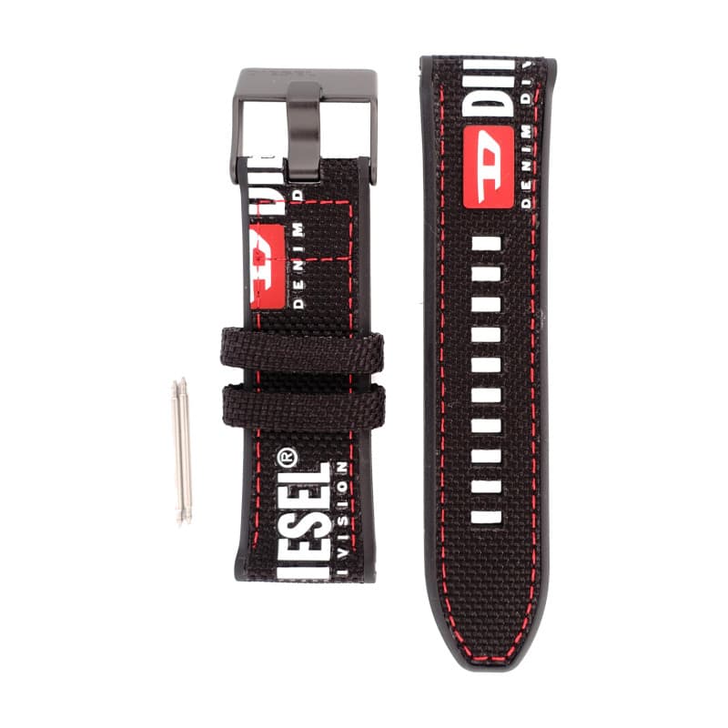 Diesel Montres pour Hommes 26mm, Nylon Noir, Bande de Rechange Originale pour DZ4512