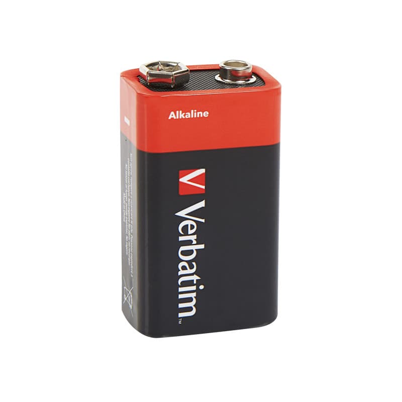 VERBATIM Pile bloc alcaline Premium 9 V I pile bloc 6LR61 I Pile alcaline I Pile 9V pour jouet lampe de poche détecteur de fumée
