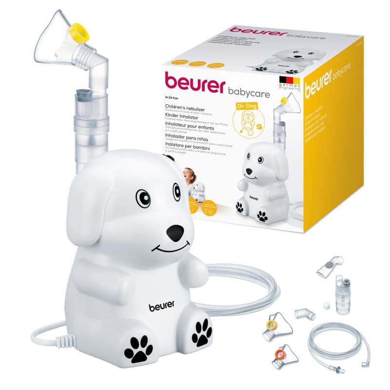 Beurer IH 24 Kids Inhalateur au design adapté aux enfants pour la nébulisation de médicaments liquides, à partir de 6 mois, masq