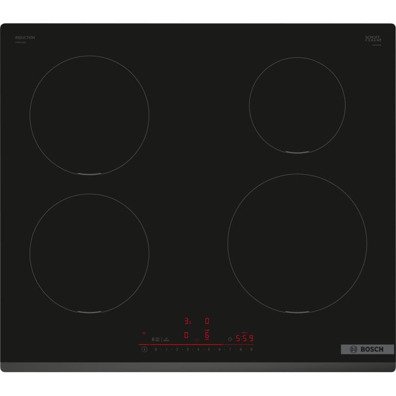 Bosch PIE631HB1E, Plaque de cuisson induction, Série 6, 4 foyers, 60 cm, Noir