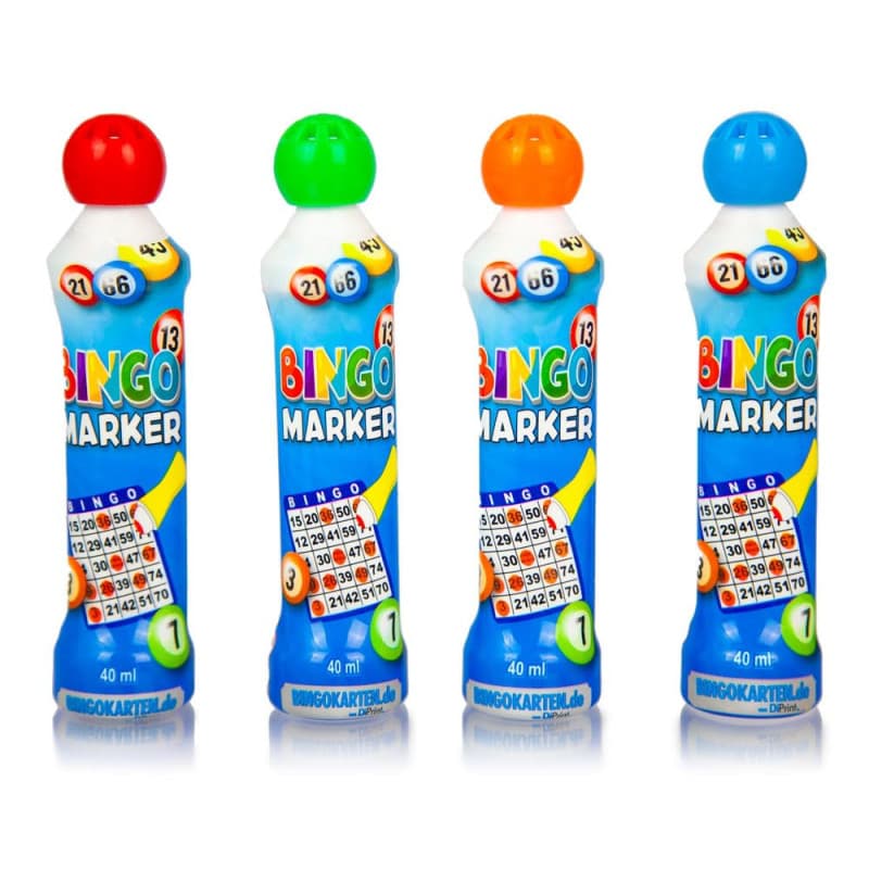 DiPrint Marqueur de bingo 4 couleurs - Qualité supérieure, 40 ml par couleur, Jeu de société