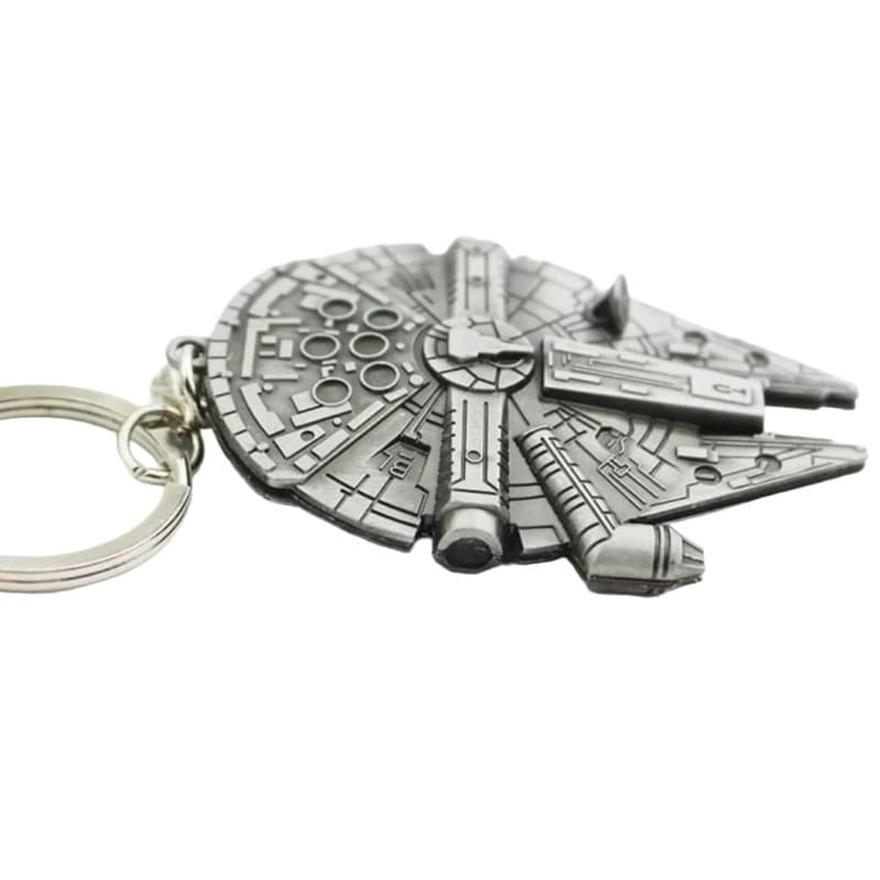 Millenium Faucon – Porte-clés en métal avec anneau pour les fans de la saga Star Wars, argenté, M
