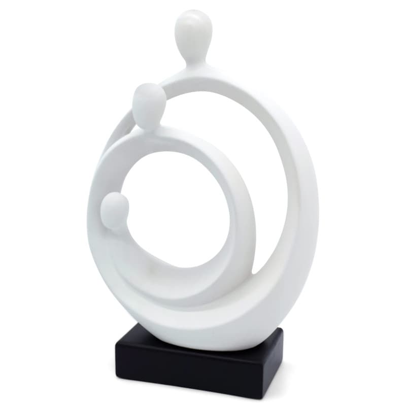 Sculpture élégante « Famille » - Figurine Moderne en céramique de 34 cm - Décoration intemporelle pour Le Salon et pour la Naiss