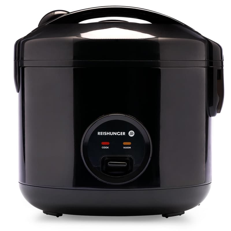 REISHUNGER Cuiseur à riz & cuiseur vapeur avec revêtement céramique, noir, 1,8L - jusqu'à 10 portions - Préparation rapide sans