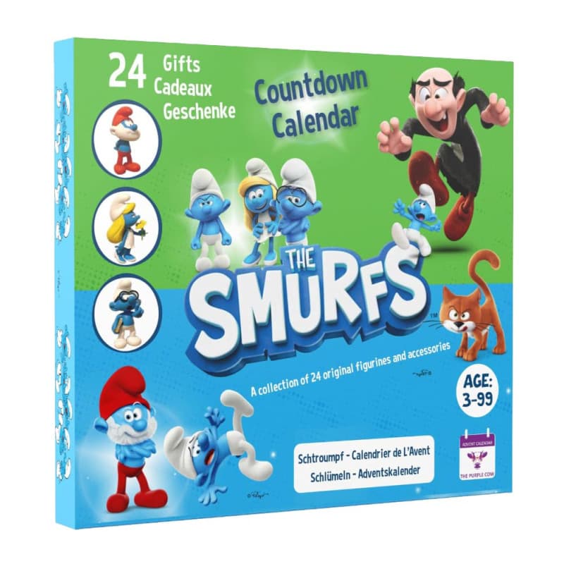 Calendrier de l'Avent 2024 - Calendrier de l'Avent original Schtroumpfs - Jouets à collectionner pour garçons et filles - 12 fig