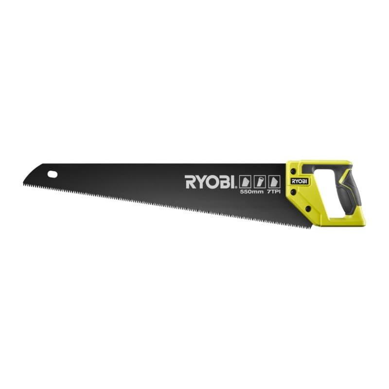 Ryobi - Scie égoïne à main longueur 55cm - lame antirouille 7 TPI - Poignée ergonomique caoutchoutée - RHCHS-550