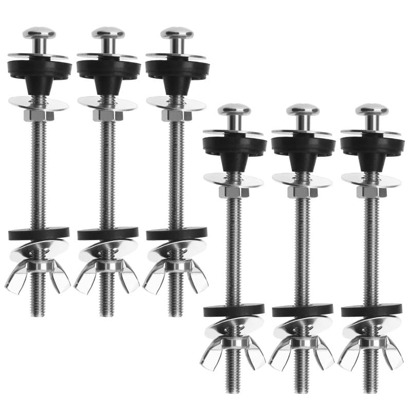 EMSea 6pcs Kit de Réparation Boulons et Rondelles de Réservoir de Toilette M6x100mm Kit de Fixation Boulons de Réservoir à Coupl