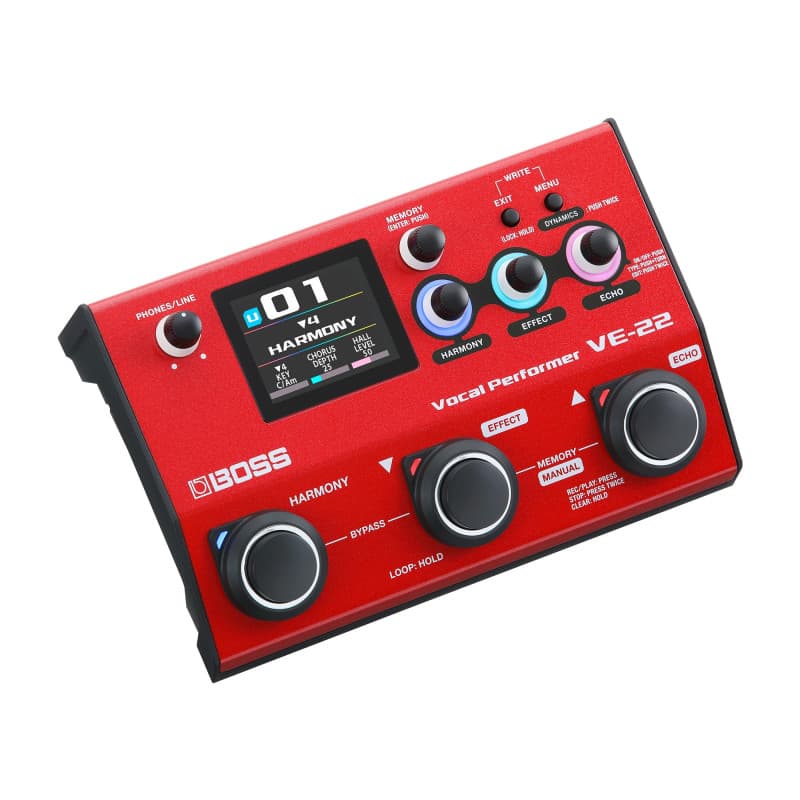 VE-22 Vocal Performer BOSS | Multi-effets évolué pour chanteurs | De puissantes fonctions d'harmonisation et de doublage | Corre