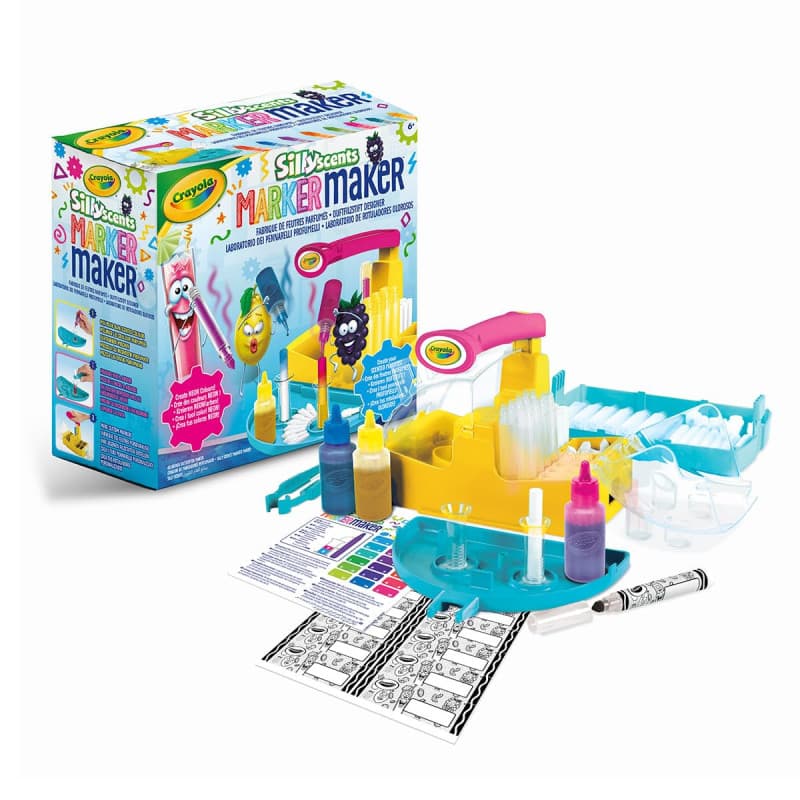 CRAYOLA - Marker Maker Silly Scents, Laboratoire des Marqueurs Parfums Néon, Créez vos propres Marqueurs Parfums, Activité Créat