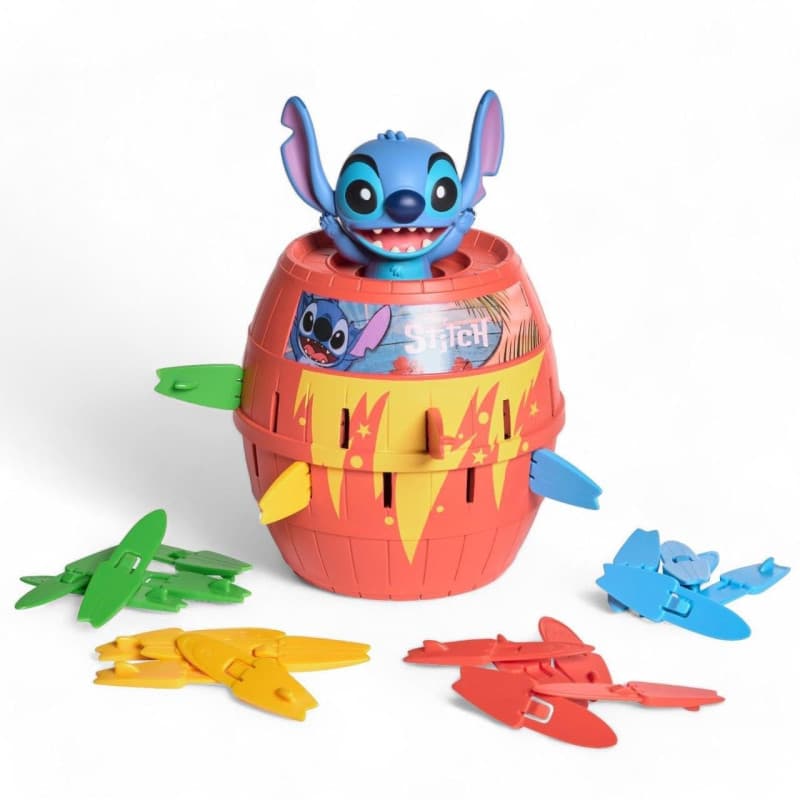 TOMY Jeu d'action Disney Pop Up Stitch - Jeu Familial Amusant pour Garçons, Filles Et Adultes - Jouet Stitch pour Enfants D'âge