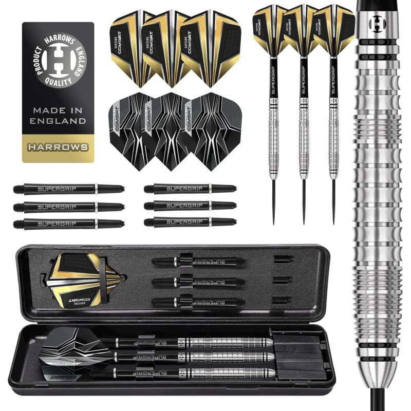 Harrows Jeu de fléchettes Combat 90 % tungstène pointe en acier I 21 g à 30 g Tous poids disponibles I énorme lot de 17 pièces a