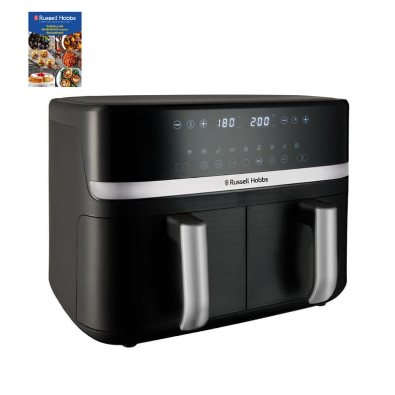 Russell Hobbs Air Fryer Rapid Air 9L (2 compartiments à 4,5l, Compact, silencieux, 9-en-1) Friteuse sans huile (économe, tactile