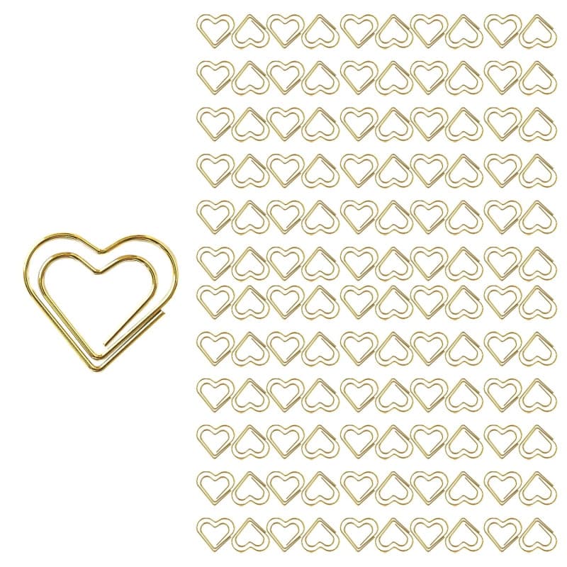 120 trombones en forme de coeur, trombones d'amour créatifs, trombones pour décoration de mariage, cartes postales, trombones do