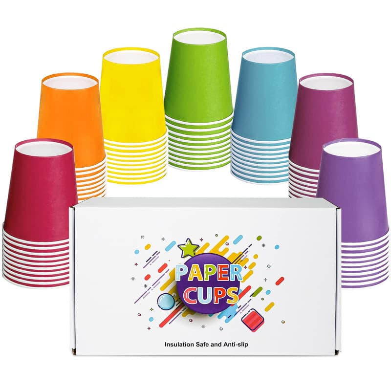 ENSINE Gobelet carton jetable pour café et jus de fruit 70PCS 250ml, gobelet jetable pour anniversaire et personnalisé, gobelet