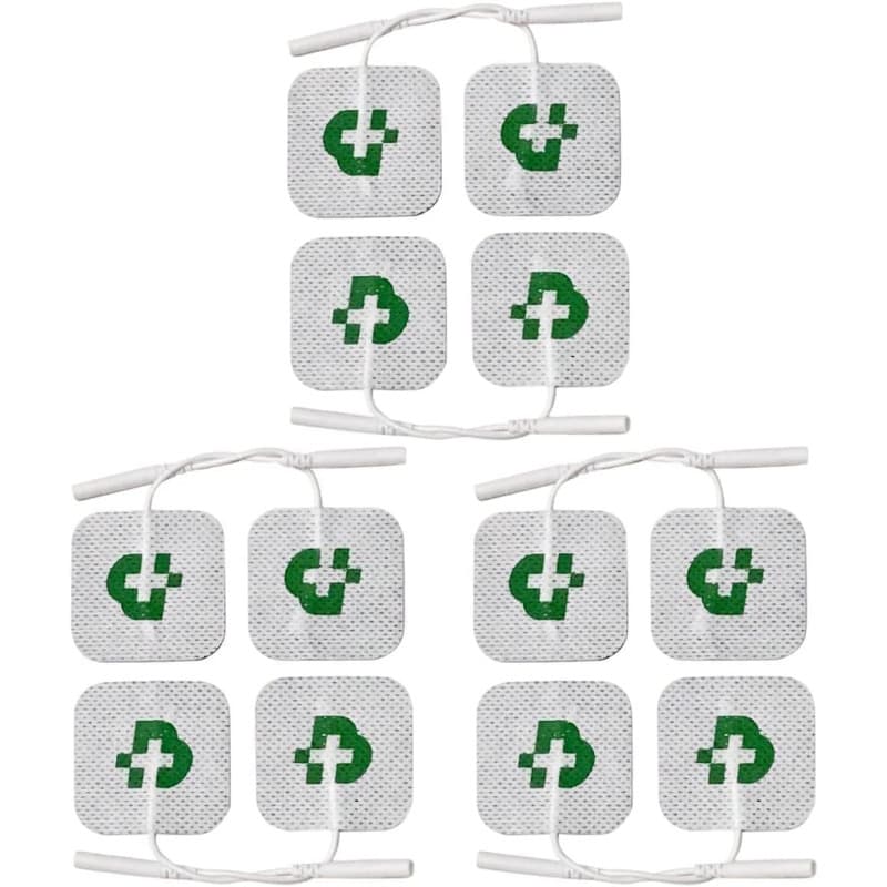 TESMED 12 électrodes de qualité supérieure mm. 50 x 50, adaptés à Toutes Les Marques avec câbles à fiche de 2 mm, Auto-adhésifs,
