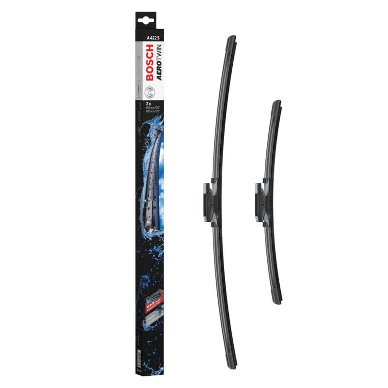 Bosch Balais d'Essuie–Glace Plats Aerotwin A422S, Longueur: 650mm/400mm – 1 Paire de Balais avant