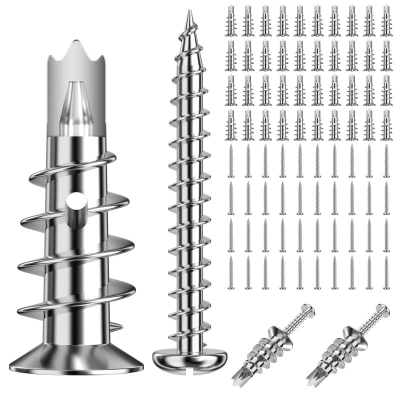 Lixiluxia 40 pièces Cheville avec Vis Autoperceuses, Chevilles pour Plaques de Plâtre Murs Creux Métal, Pour La Fixation Dans le