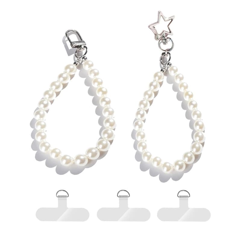 Oruiiju Chaîne de téléphone portable universelle,Bracelet de téléphone portable en perles,2 Pcs Bracelet Téléphone Perle Chaîne