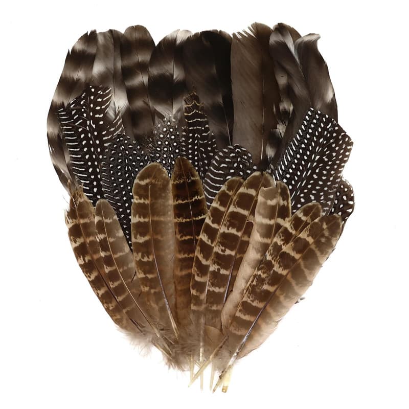 Lot de 30 Plumes Naturelles De Dinde, Plumes Artisanales, Plumes De Faisan pour Travaux Manuels, 3 Styles De Plumes Naturelles M