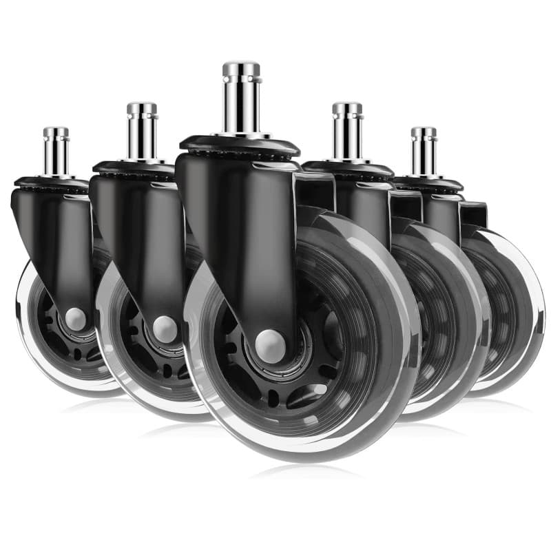 Gvolatee 5 pièces roulette chaise de bureau en caoutchouc 11mm x 22mm, 360° Rotation pour jeu chaises, roulette pivotantes conce