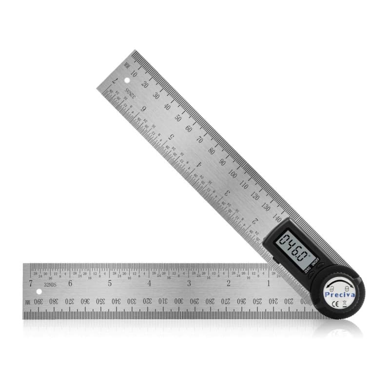 Règle D'angle Numérique, Preciva Rapporteur, Mesure de Longueur 400 mm et Angle en Acier Inoxydable avec Maintien, Zéro et Grand