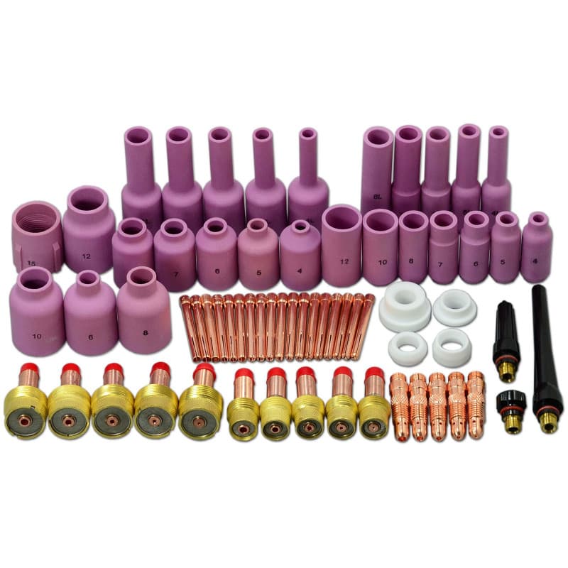RIVERWELD TIG Jumbo lentille à gaz corps de serrage buse d'alumine tasses en céramique Kit de tailles assorties pour QQ300 PTA D