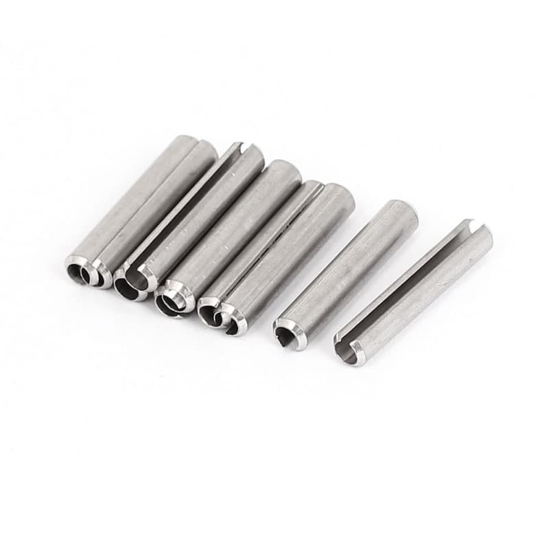 sourcingmap Goupille à Ressort Fendue M5 x 30 mm en acier inoxydable 304 Rouleau Cheville broche Argenté 10pcs