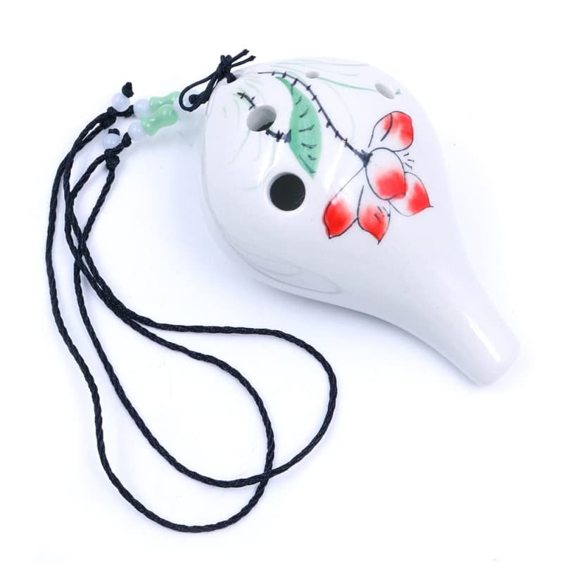 Alnicov Ocarina/ocarina 6 trous peint à la main Lotus Style bouteille de vin Alto C Beau design, parfait pour les débutants