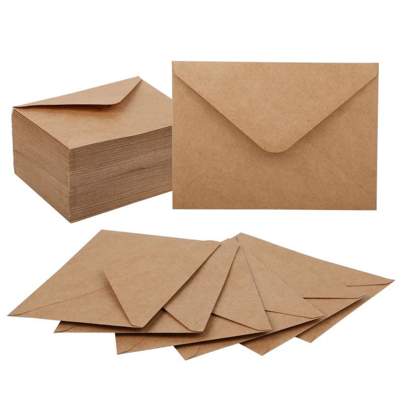 100 Enveloppes en Papier Kraft - Enveloppes Mariage - Enveloppes 13x18 - Enveloppes Faire Part, 120 g/m² Papier Brun, Fermeture
