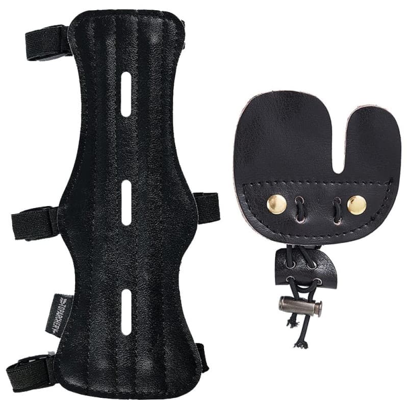 Huntingdoor Tir à l'arc - Accessoires Protège-doigts - En cuir - Long protège-bras - Équipement de protection - Pour droitier -