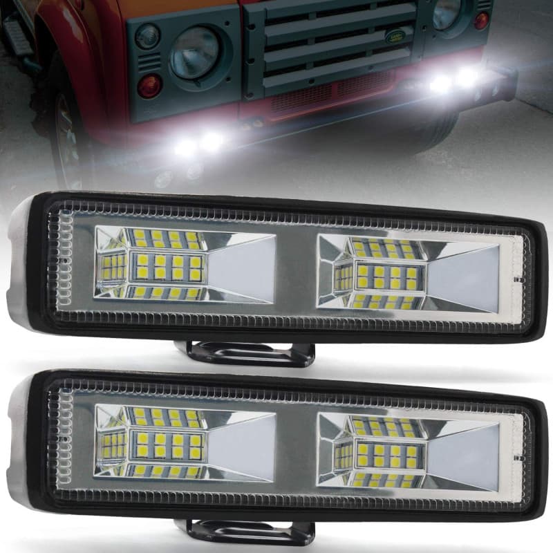 6" LED Barre De Travail,48W Phare de Travail Phare Projecteur Flood Feux Antibrouillard 12V 24V 6000K 2000LM Feux Additionnels L