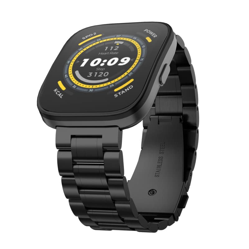 iHoxstrapie Bracelet Compatible avec Amazfit Bip 5 46mm, Bracelet de Remplacement en Acier Inoxydable 22mm pour Amazfit Bip 5