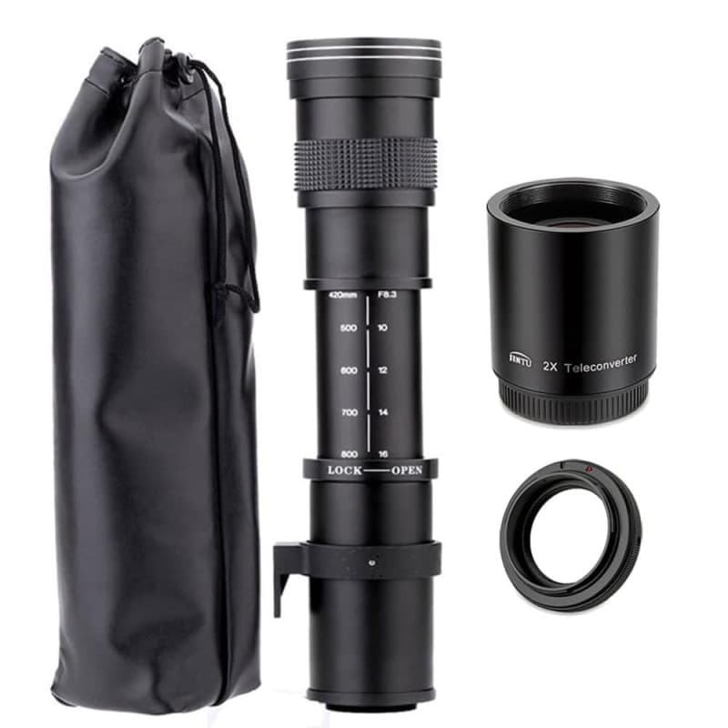 JINTU 420-1600 mm Téléobjectif à Zoom Compatible avec Les appareils Photo Reflex numériques 4000D 90D 80D 70D 60D 50D 650D 550D