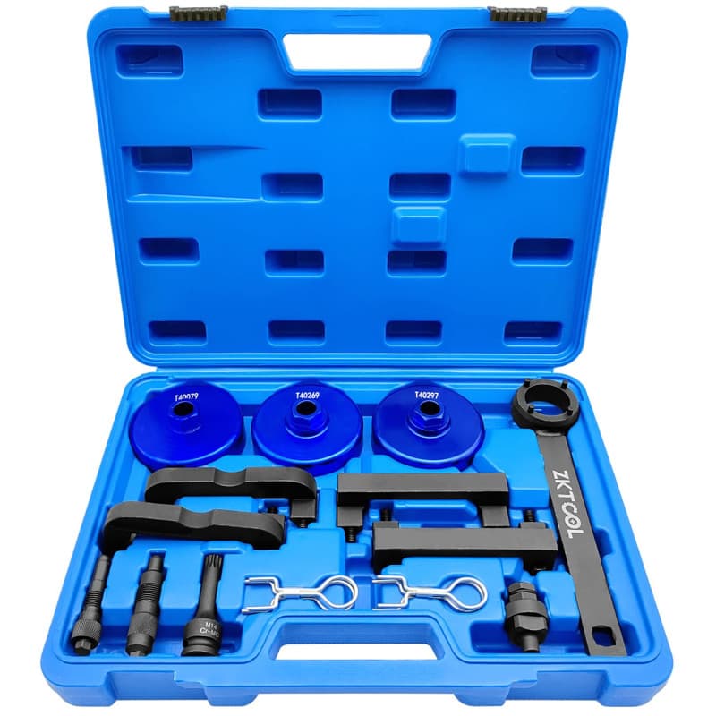 ZKTOOL Kit d'Outils de Calage d'arbre à Cames de Réglage du Moteur, Compatible avec Audi VW A6L 2.4 2.5 2.8 3.0T 3.2 4.2 Touareg