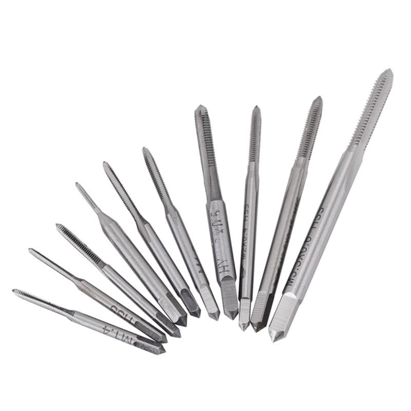10Pcs Mini Tarauds à Fileter M1 M1.2 M1.4 M1.6 M1.7 M1.8 M2 M2.5 M3 M3.5 M1 à M3.5 de Filetage de Main de Machine en Acier à Gra
