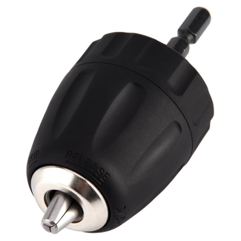 Mandrin Visseuse, 0.8-10mm 3/8"-24UNF Mandrin Porte Foret sans Clé avec Porte Douille Hexagonale 1/4" Accessoires pour Perceuse