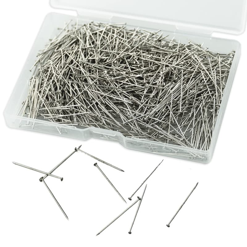 LAMXD Lot de 1100 épingles à coudre droites de 2,5 cm pour la confection de bijoux de couturière - Épingles à tête fine en satin