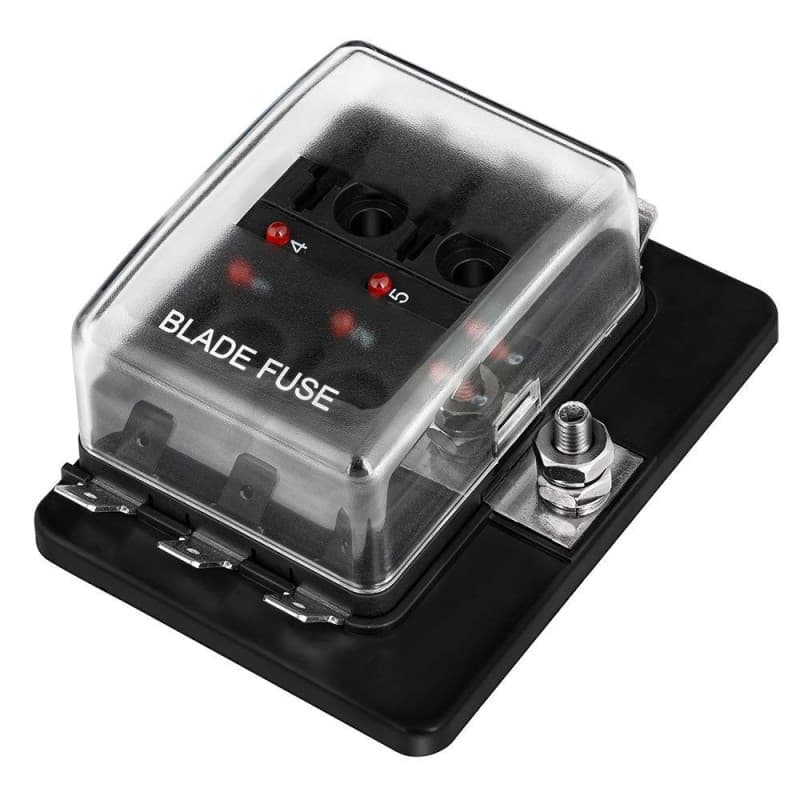 Jtron 6 DC 12~32 V Blade Lame Boîte À Fusibles Avec Kit De Voyant D'avertissement Pour Automobile Voiture Bateau Marine Trike