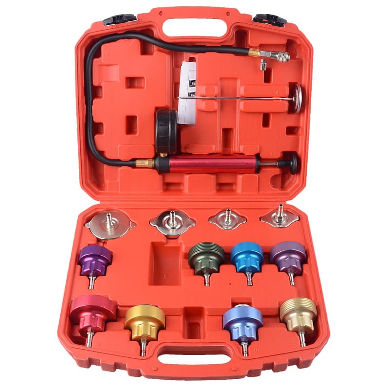 DAYUAN 14PCS Kit de Test de Pression Radiateur Système Testeur Liquide de Refroidissement Auto Outil de Suppression Rouge