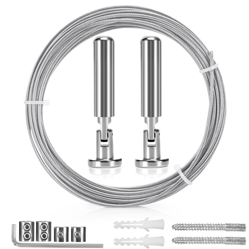 Tapvai 5m Tringle à Rideaux Kit,pour Rideau en Acier Inoxydable pour Rideau,pour Rideau,Corde à Linge,Fil de Tension,Fil Photo,R