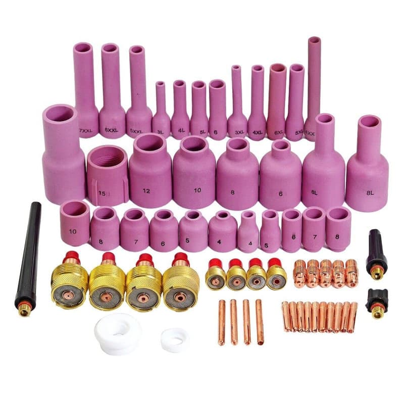 RIVERWELD Corps de Collet Diffuseur de Gaz TIG Jumbo Grand Diamètre Buses en Alumine Coupes en Céramique 45V 13N 796F 53N série