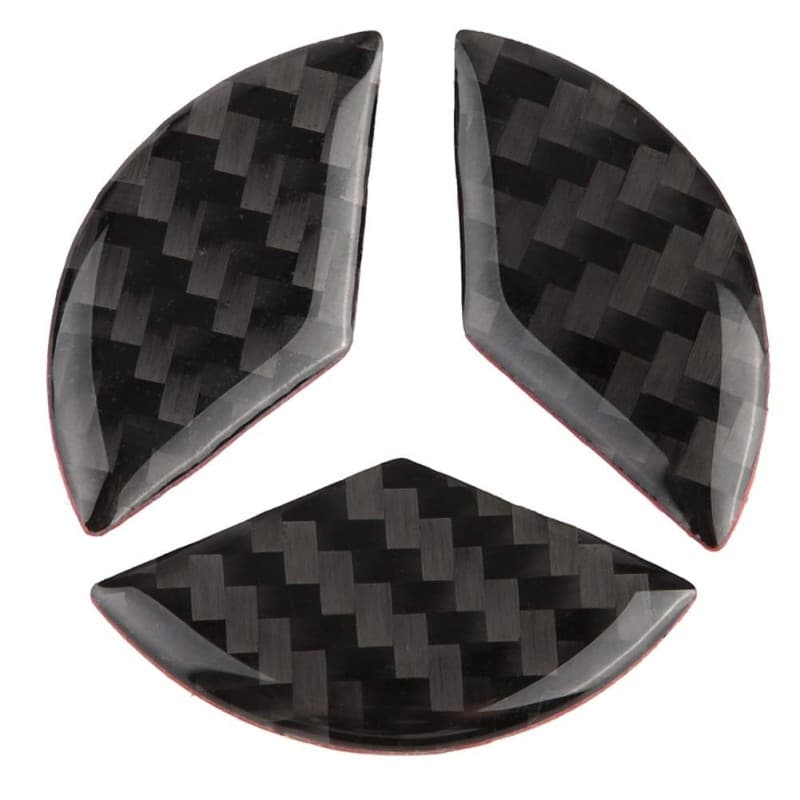 KSTE 3pcs Volant de Voiture Décor Logo Autocollant en Fibre de Carbone for Classe C W204 2005-2012
