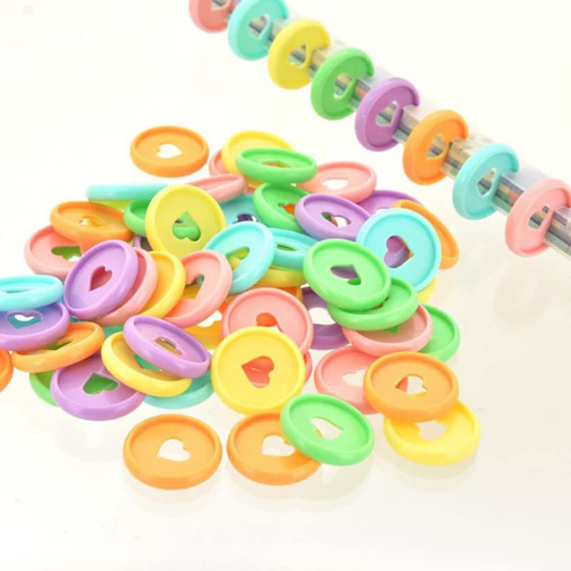 Bessy shop 90 Pièces Disques en Plastique Disques à Anneaux de Reliure Multicolores Disques d'Extension pour Ajouter des Pages S