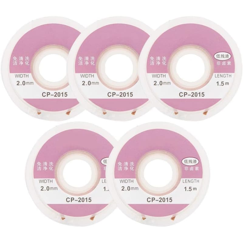 Topalli - 5 pièces de Solder Mèche, Cp-2015 Mèche à Dessouder 1,5 Mètre Tresse à Dessouder avec Noyau en Cuivre, Accessoire à So